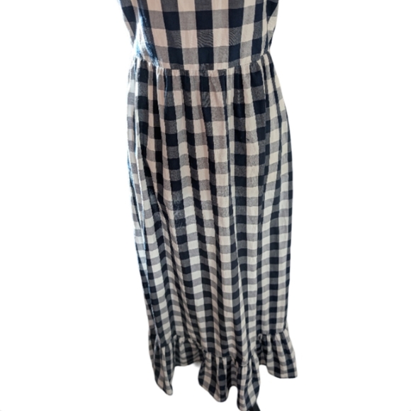 J. Crew Navy Gingham Maxi Dress XS Sundress Smocked Back - Picture 8 of 15